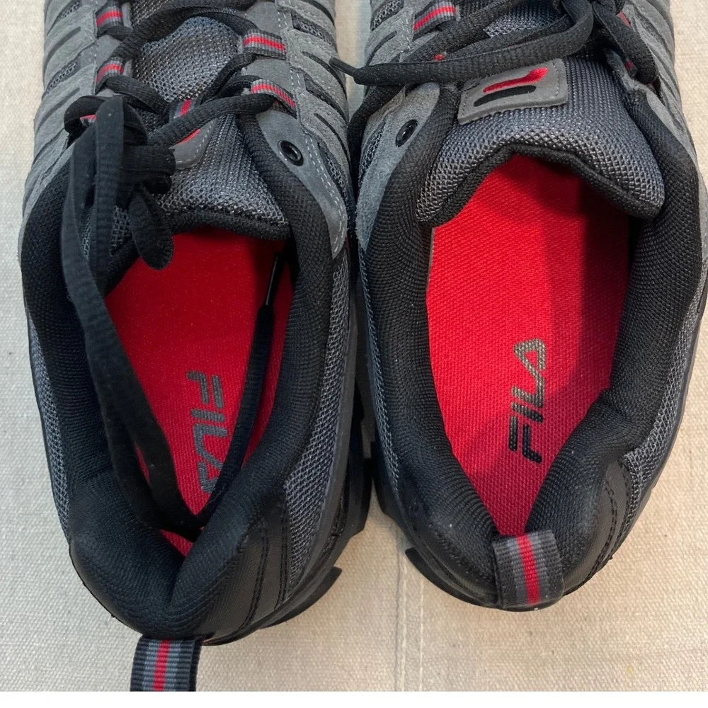Fila Men's Athletic Shoes Sneakers Dark‎ Gray Red Lace Up Size 12
